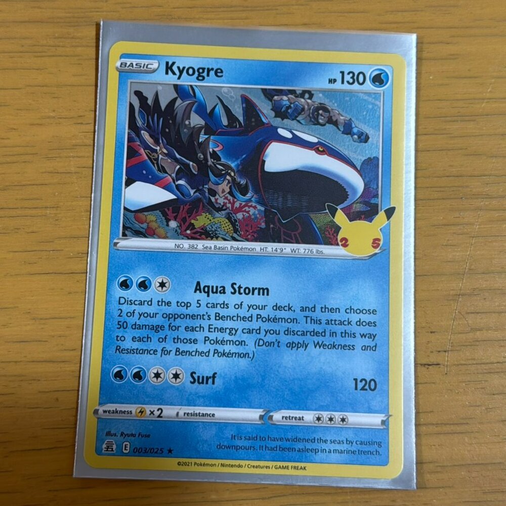 Pokémon Kyogre Card - Celebrations - #003/025 - Holo Rare - Brand New